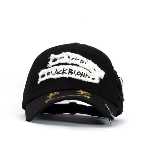 BLACK BLOND/Smile patch cap