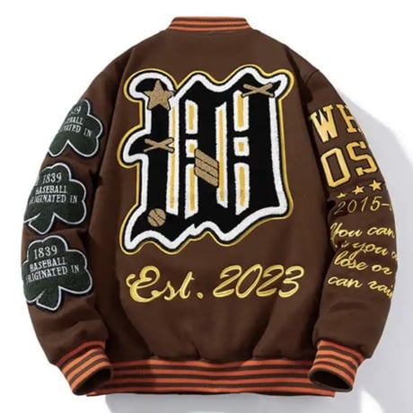 WOSS.official/W.S varsity  jacket  BROMN