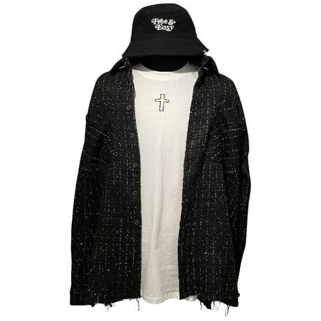 MNML/Tweed flannel Shirts BLACK