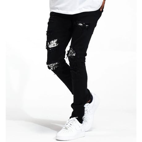 Crysp Denim/Black Paisley denim　”221-110”