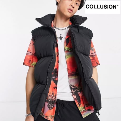 COLLUSION Studios / Puffer Vest BLACK