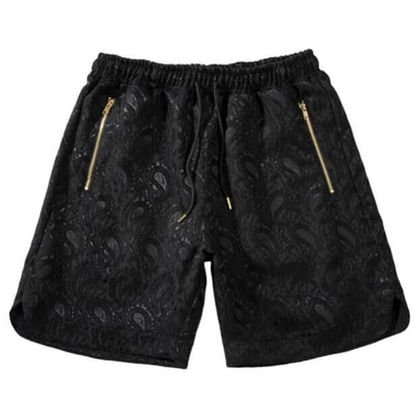 Mismatch NYC/Paisley Shorts  BLACK