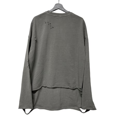 Mismatch NYC/Damage layered crewneck  "Washed GRAY "