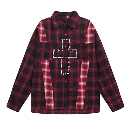 Mismatch NYC/Perl Cross Shirts "RED"