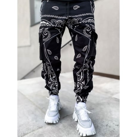 GUAPI/ Paisley cargo pants V2 ”BLACK”