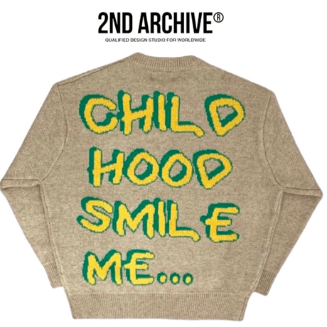 2nd archive/ Smile lettering knit "beige"