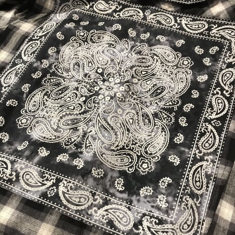 WOSS.official/Oversized BANDANA flannel shirts BLACK