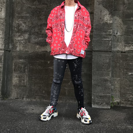 BOOHOO × Migos /BANDANA Coach Jacket RED