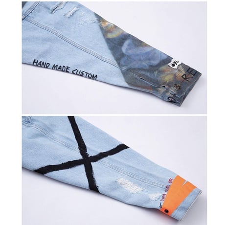 BLACK BLOND/CUSTOM Denim Jacket(BLUE)