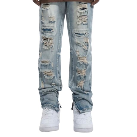 Mismatch NYC/Damage Zip up Denim