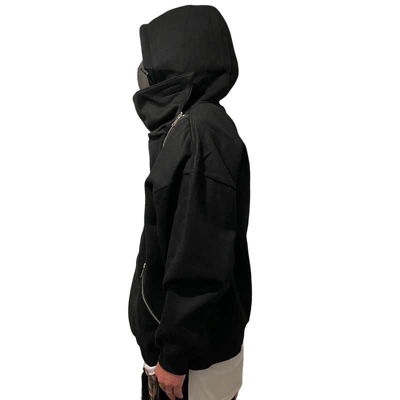 michi♡ Mismatch NYC/Ninja Zip Hoodie BLACK | BINGOSTAR