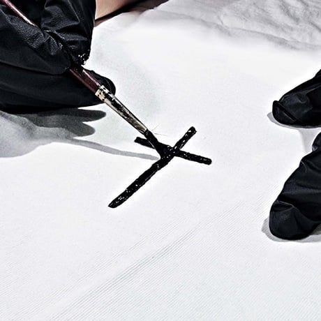 By The R/ Cross Paint Cotton Vest WHITE