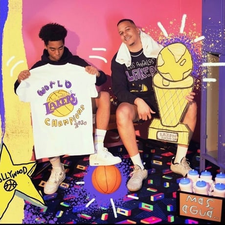 NBA × After School Special/LAKERS  Longsleeve  Tshirts"BLACK"