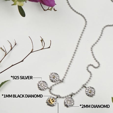 MISTER CHILD/SMILE  NECKLACE (DIAMOND,18K,925 SILVER)