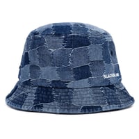 BLACK BLOND/Denim Patchwork HAT  "BLUE"