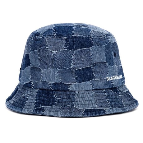 BLACK BLOND/Denim Patchwork HAT  "BLUE"