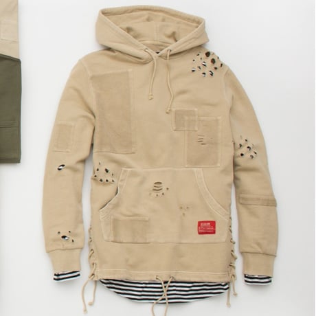 Reason Clothing Newyork/Dameged フーディー・  ベージュ