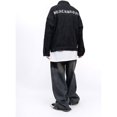 BLACK BLOND/Crushed Faith Black Denim Jacket