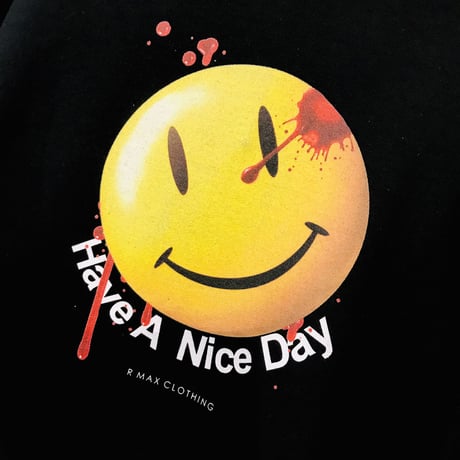 R MAX Clothing/Art "Smily" Hoodie BLACK