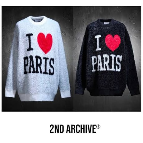 2nd archive/ I♡Paris Mohair knit "BLACK"
