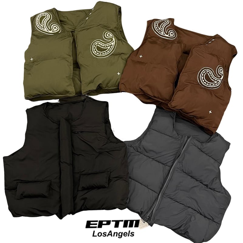 EPTM/PAISLEY PUFFER VEST（REVERSIBLE）”BROWN
