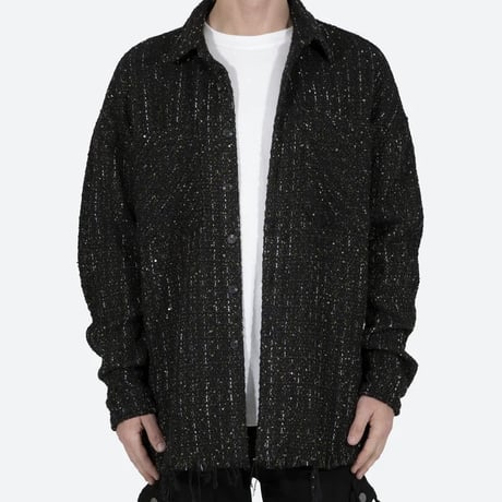 MNML/Tweed flannel Shirts BLACK