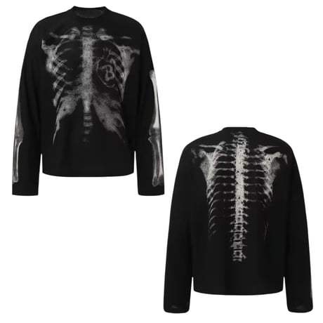 By The R/ Bone  thermal LS Tee "BLACK"