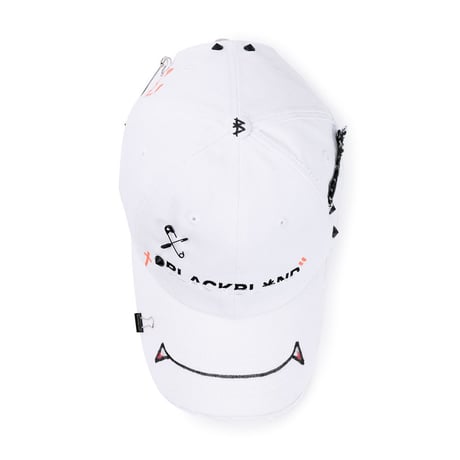 BLACK BLOND/Smile halloween CUSTOM CAP  WHITE