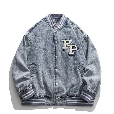 WOSS.official/ Denim Varsity Jacket