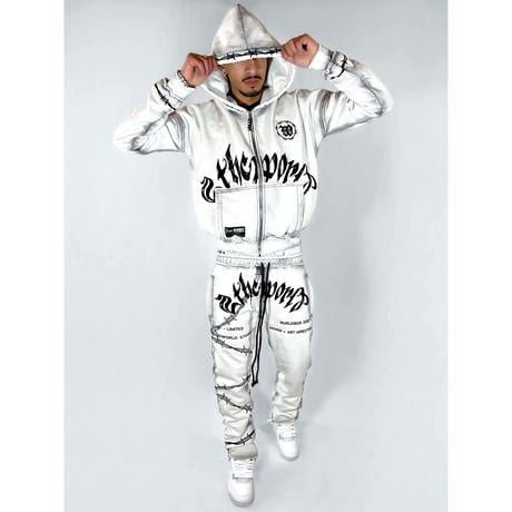 2TW®︎ / Chrome Zip Hoodie (SET UP) "OFF WHITE"