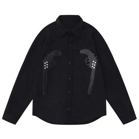 Mismatch NYC/GUN  Suede  shirts (BLACK /BROWN)