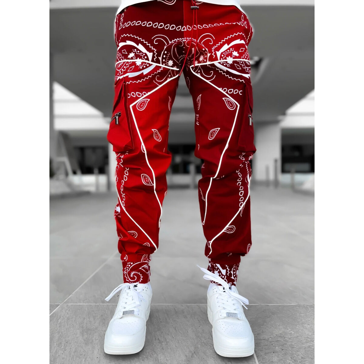 GUAPI/ Paisley cargo pants V2 ”Blood RED” | BIN