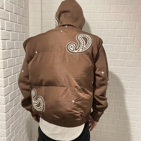 EPTM/PAISLEY PUFFER VEST（REVERSIBLE）”BROWN"