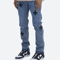 MNML/Lether Patch Denim