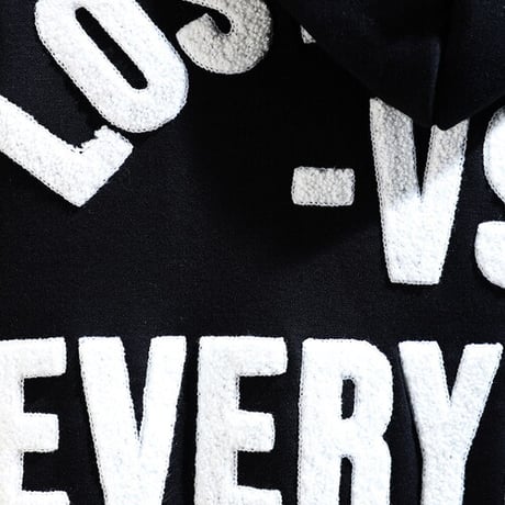 By The R/ lettering Hoodie "BLACK"