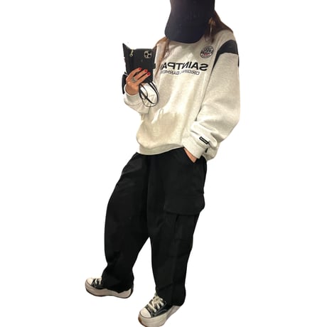 SAINT PAIN/Saint Club Varsity Crewneck "GRAY"