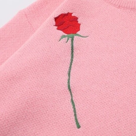WOSS.official/Rose oversize knit (Black/Pink)