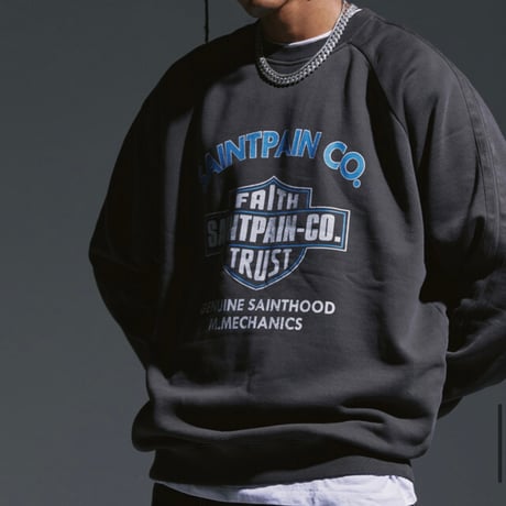 SAINT PAIN/Saint Crewneck "Wash Black"