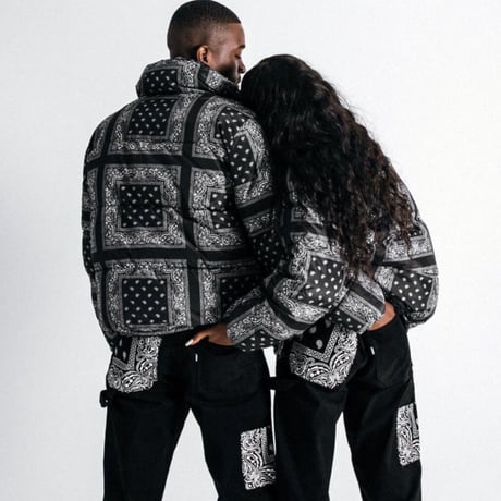 WOSS.official/BANDANA  Puffer Jacket BLACK