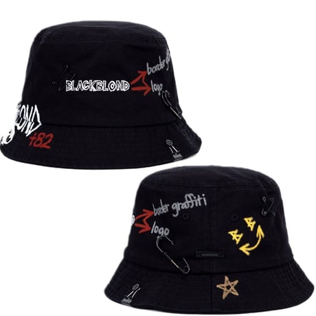 BLACK BLOND/BB Logo HAT  "HAND CUSTOM"