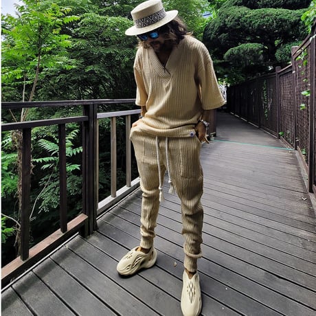 By The R/ Summer Knit Pants SET UP "BEIGE"