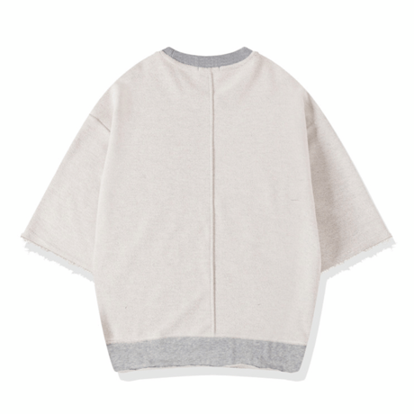 Mismatch NYC/inside out cut off crewneck  GRAY