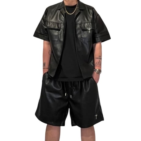 Mismatch NYC/Leather Christ Shorts (Set Up)