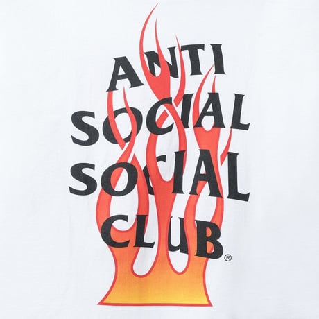 Anti Social Social Club/FLAME Logo Long Sleeve  WHITE