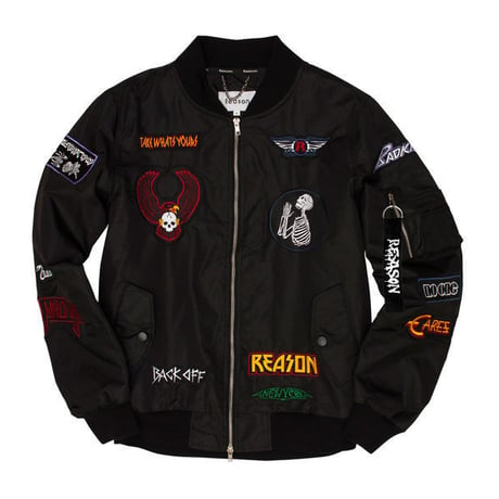 Reason Clothing Newyork/Patched Bomber Jacket