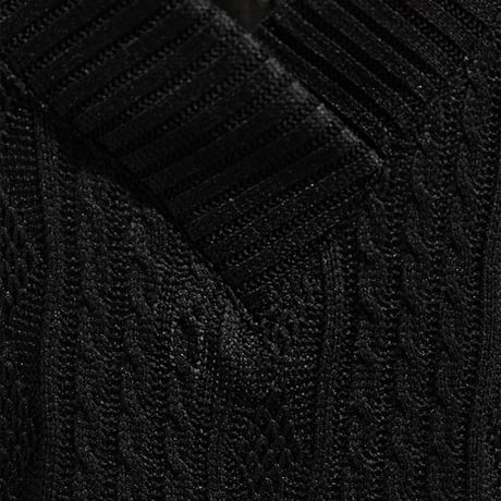By The R/ Summer Knit Vneck SET UP "BLACK"