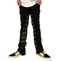 Cooper 9/  Embroid Logo Stack Denim  "BLACK"