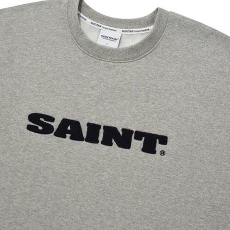 SAINT PAIN/Loop Stitch Crewneck "GRAY"