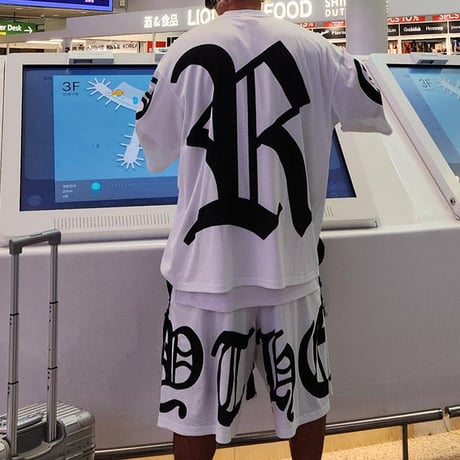 By The R/Big Lettering Mesh Tshirts (Set UP)  WHITE