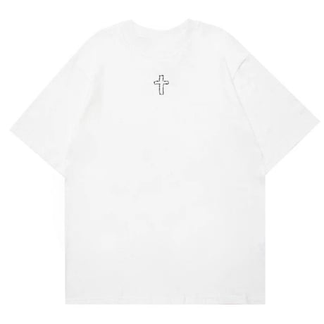 Mismatch NYC/Embroidery cross Tee  WHITE